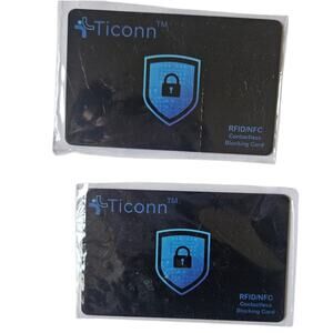 Ticonn RFID NFC Blocking Cards Set of 2 Contactless Identity Theft